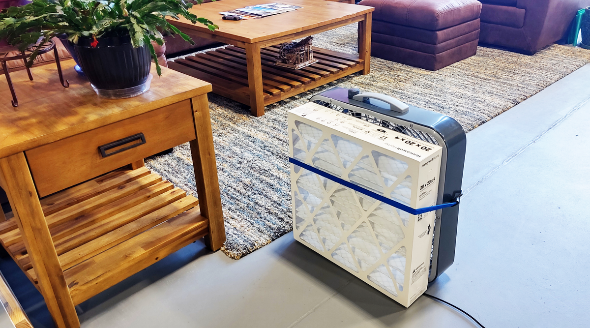 Box fan air purifier DIY project PurpleAir