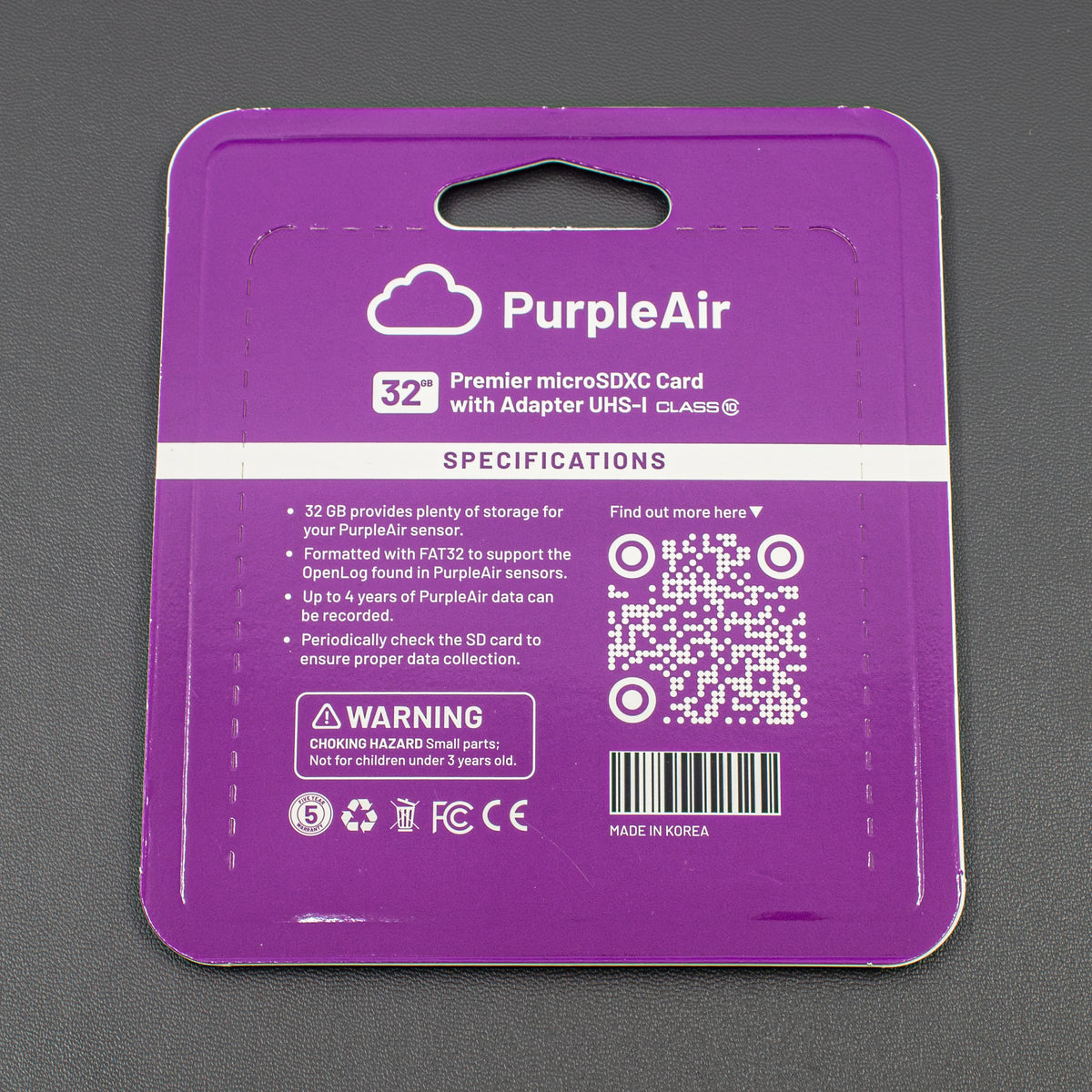32GB MicroSD Card for PurpleAir Sensors | Data Logging